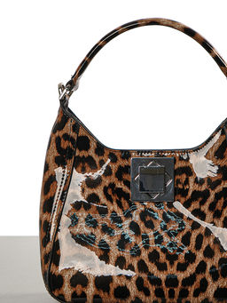 LACCOMA сумка Q8032-1-леопард бежевый натуральная кожа полиэстер фото 5