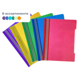 Скоросшиватель пластиковый карман д/визитки Attache А4, ассорти, 10шт/уп  фото 2