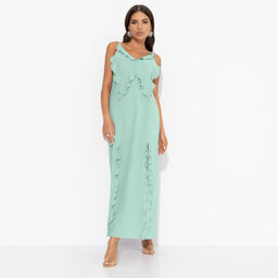 Платье с разрезом, Хорошо быть мной (мята)