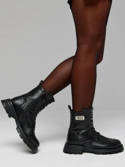 Ботинки женские S&I 801389-6 кожа шерсть черный  фото 7