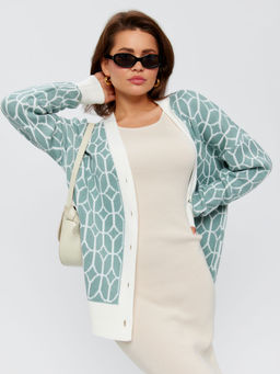 K12272 Кардиган (вязаный трикотаж) МЯТНЫЙ