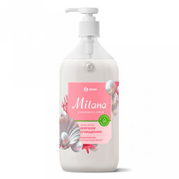 Мыло-крем жидкое "Milana" 1л, увлажняющее, с гипоаллергенным эффектом, дозатор, "Жемчужное", "Grass" (Россия)