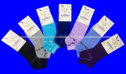 Цена за 12 пар. Следки женские однотонные "Цветочки"