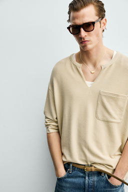 CAMISETA POLO ESTRUCTURA / Crudo - Zara фото 5