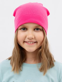Детская шапка в оттенке розовый неон