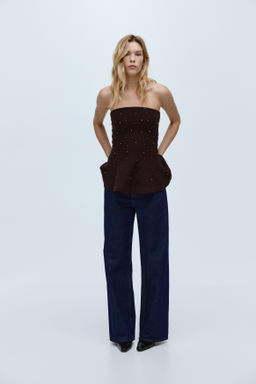 Top bandeau con cuentas decorativas - H&m фото 3