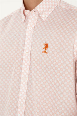 U. S. Polo Assn / Мужская пудровая рубашка с длинным рукавом - U.s. polo assn фото 7