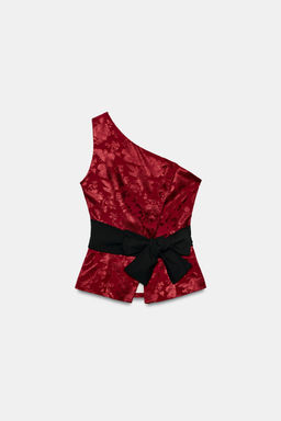 TOP ASIM?TRICO JACQUARD CINTUR?N / Burdeos