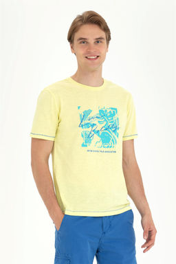 Мужская светло-желтая футболка с круглым вырезом - U.s. polo assn фото 10