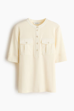 Top de algod?n pima con cuello panadero