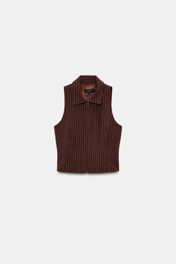 STRIPED ZIP-UP WAISTCOAT - Zara фото 5