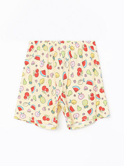 Beli Lastikli Bask?l? K?z ?ocuk Pijama ?ort