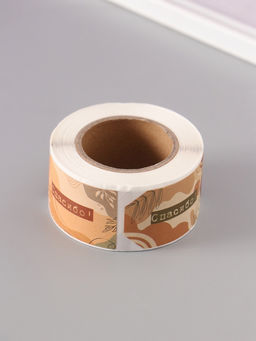 Наклейка бумага крафт Бирки. Абстракция, 3?5 см 200 шт., в рулоне