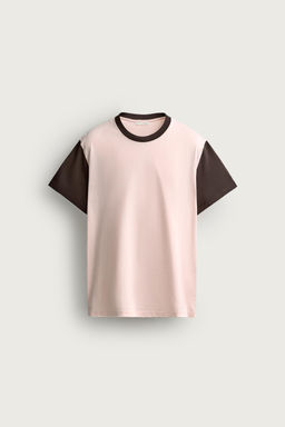 CAMISETA REGULAR FIT COLOR BLOCK / Rosa palo - Zara фото 7
