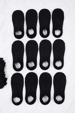 Siyah 12li Paket Soket Boy Orme Corap TEDAW25CO00002