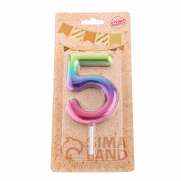 Цена за 3 шт. Свеча в торт «Цифра 5», 9 см
