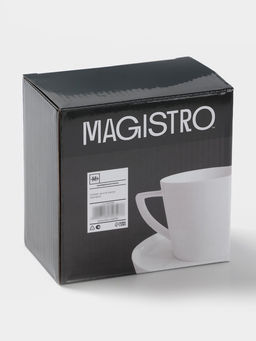 Кофейная пара Magistro White Snow, 120 мл, фарфор, белая