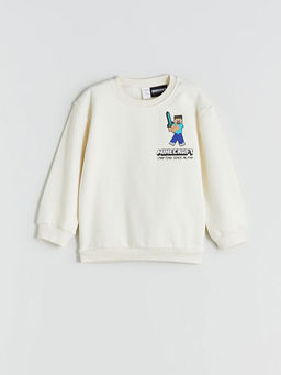 Minecraft Bask?l? Erkek ?ocuk Sweatshirt ve E?ofman Alt? 2li