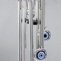 Музыка ветра «От сглаза», металл, 5 трубок, глазки, 60 см