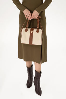 Женская сумка на плечо из плотной ткани кремового цвета Неожиданная скидка в корзине - U.s. polo assn фото 2