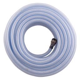 Шланг пневматический ПВХ, 10x16мм, 18 бар, армированный, прозрач., быстросъем, 30м// Stels