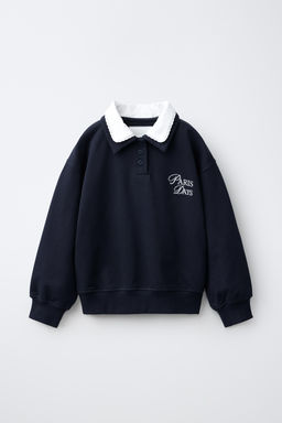 SUDADERA CUELLO DOBLE / Marino oscuro