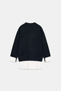 JUMPER WITH CONTRAST POPLIN - Zara фото 7