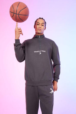 DeFactoFit Shaquille ONeal Толстовка свободного покроя с воротником-стойкой и застежкой-молнией