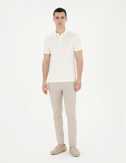 Bej Slim Fit Kanvas Pantolon