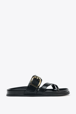 BUCKLED FLAT SANDALS