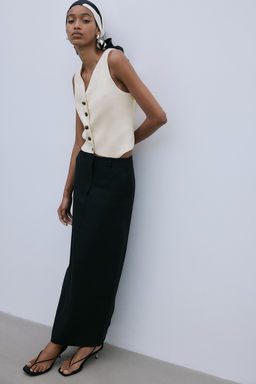 Chaleco de traje en lino - H&m фото 3