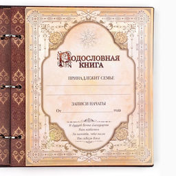 Родословная книга с рамкой под фото «Родословная книга», под дерево, 50 листов, 21.5×23.7 см