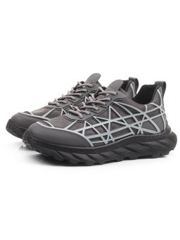 03-33081BK-7 GREY Кроссовки мужские (натуральная кожа (нубук), текстиль)