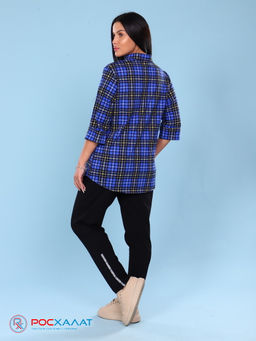 Женская трикотажная рубашка т.синий КР-02 (3)