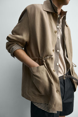 PARKA LIGERA VISCOSA - LINO / Vis?n oscuro - Zara фото 5