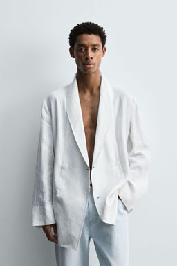 RELAXED FIT LINEN BLAZER - Zara фото 2