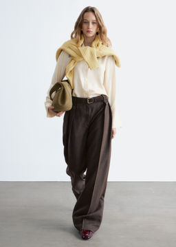 Pantalones de lana con pliegues marcados - H&m фото 7