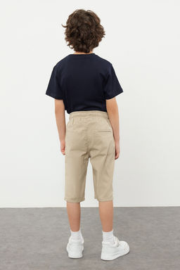 Bej Erkek Cocuk Beli Lastikli ve Baglamal? Dokuma Capri/Sort TKDSS24SR00001 - Trendyolmilla фото 16
