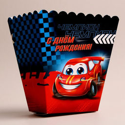 Цена за 6 шт. Снек-бокс С днём рождения машинки - Страна карнавалия фото 5