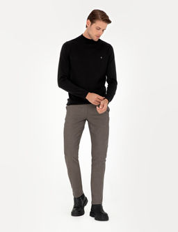 Kahverengi Slim Fit Kanvas Pantolon
