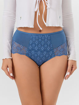 Цена за 2 штуки! Трусы макси женские синие с кружевом - Mark formelle фото 2