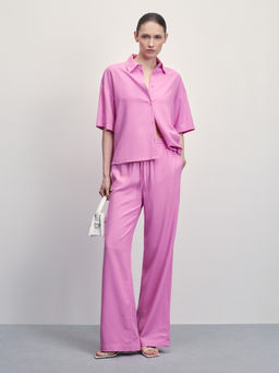 Льняная рубашка прямого кроя / Zarina  фото 2