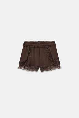 SHORTS COMBINADOS ENCAJE / Marr?n - Zara фото 5