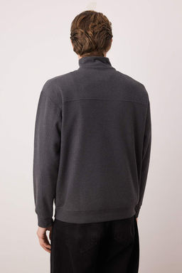 Lacivert Yeni Oversize/Genis Kesim Penguen Nak?sl? Dokulu Dik Yaka Sweatshirt TMNAW26SW00014 - Trendyolmilla фото 5