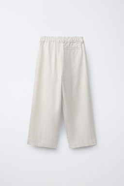PANTAL?N RECTO ALGOD?N LINO / Beige claro - Zara фото 2