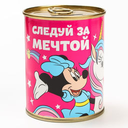 Цена за 2 шт. Копилка металлическая, 9.5 см × 7.5 см × 7.5 см, Минни Маус