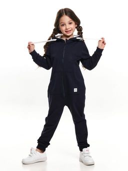 Комбинезон на молнии из футера UD 7344 т.синий