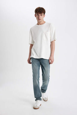 Pedro Slim Fit Джинсовые брюки узкого кроя с нормальной талией и узкими штанинами - Defacto фото 2