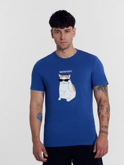 Футболка мужская синяя с печатью синий +печать 111774 - Mark formelle фото 2