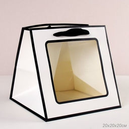 Цена за 10 шт. Пакет подарочный с окном 20х20х20 / 904-47 /уп 10/200/